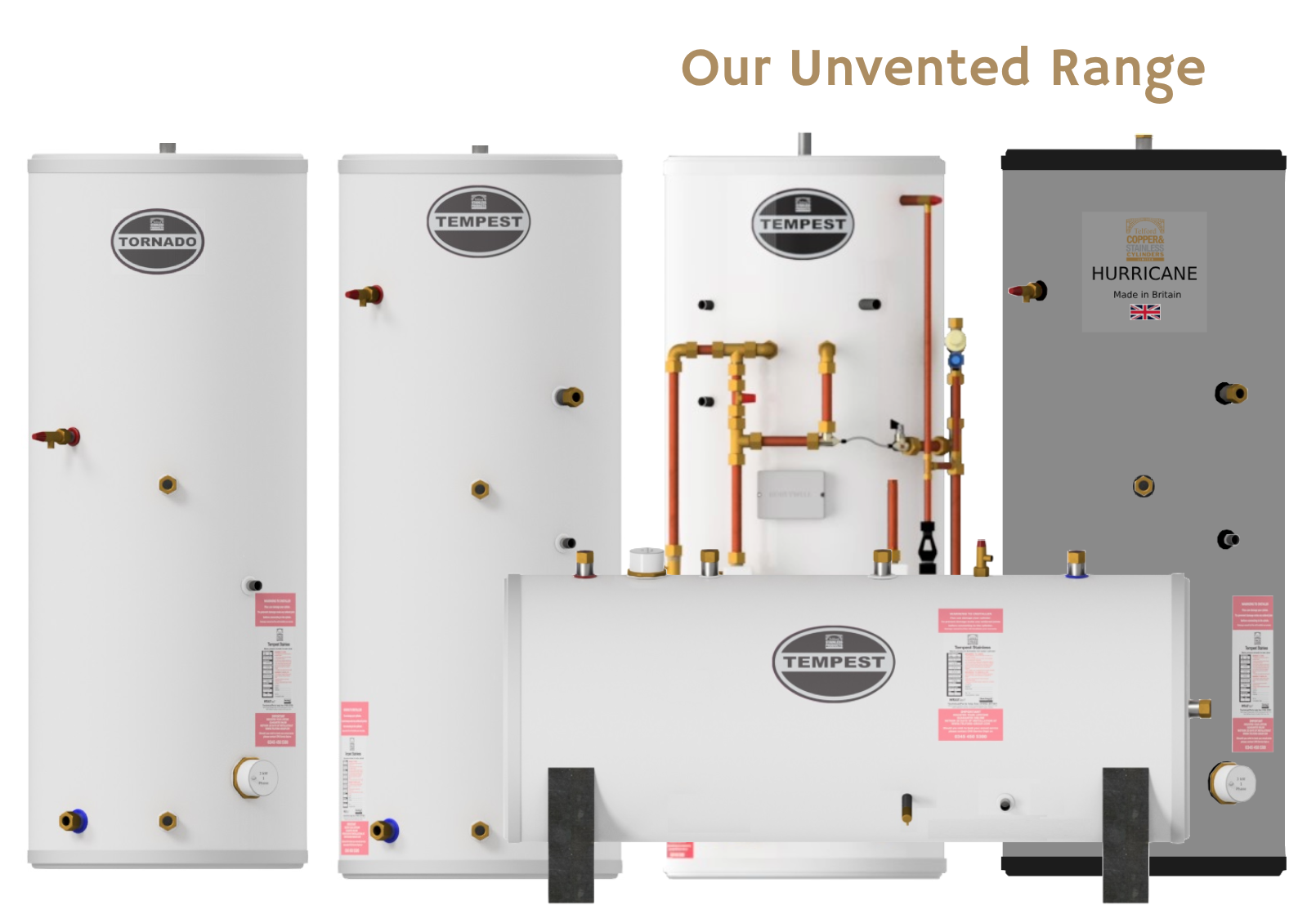 Stainless steel unvented cylinders